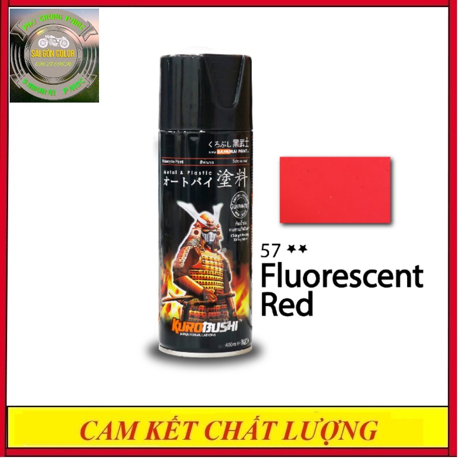 Sơn xịt Samurai màu đỏ huỳnh quang 57 sơn xe máy 400ml