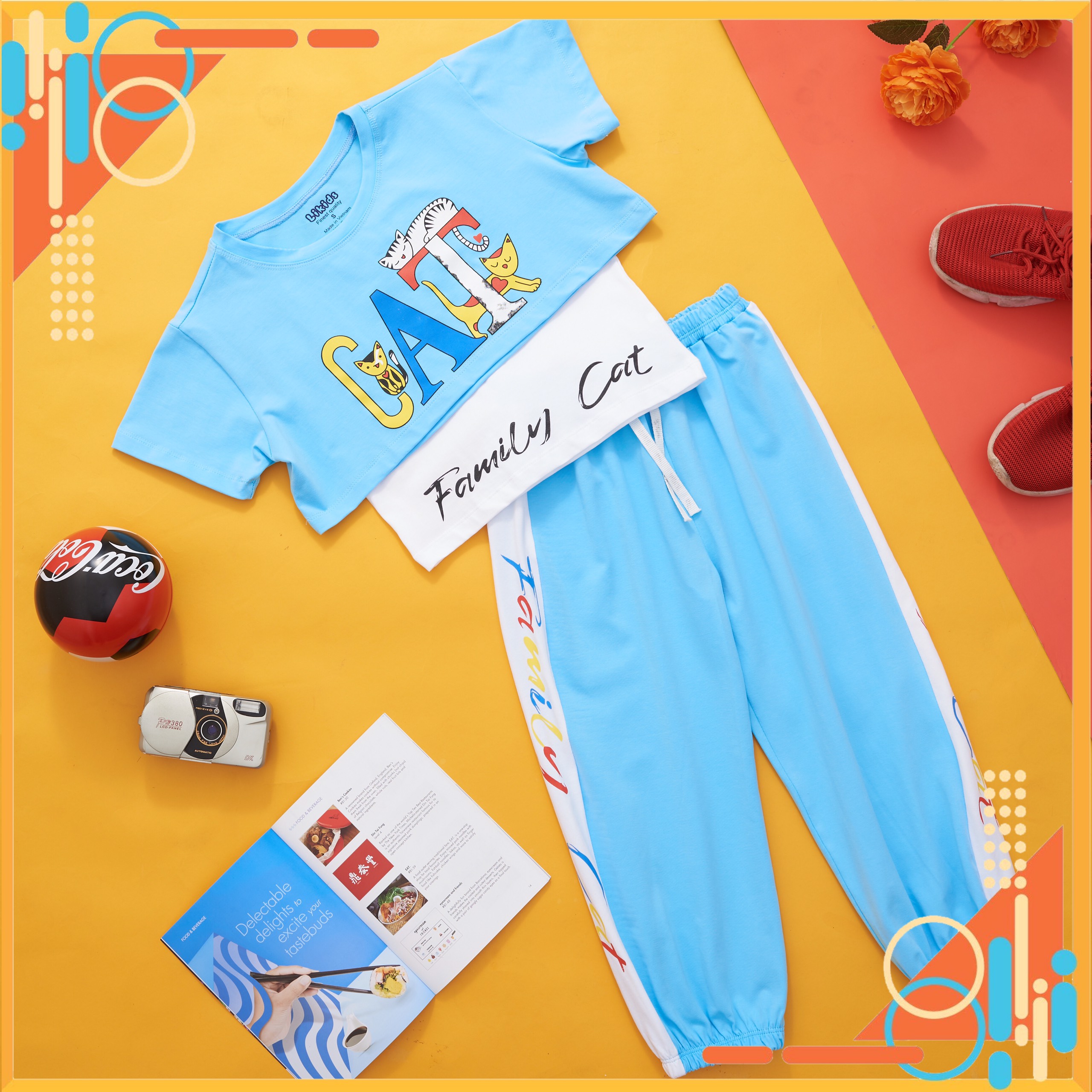 FREESHIP_[15kg - 40kg] _Set áo croptop quần jogger cho bé gái của nhà RUBY MOM&KID siêu xinh xắn