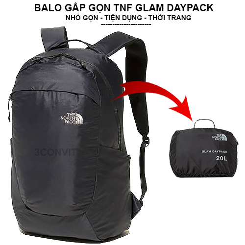 Balo xếp gọn đa năng tiện dụng TNF Glam Daypack Lightweight 20L