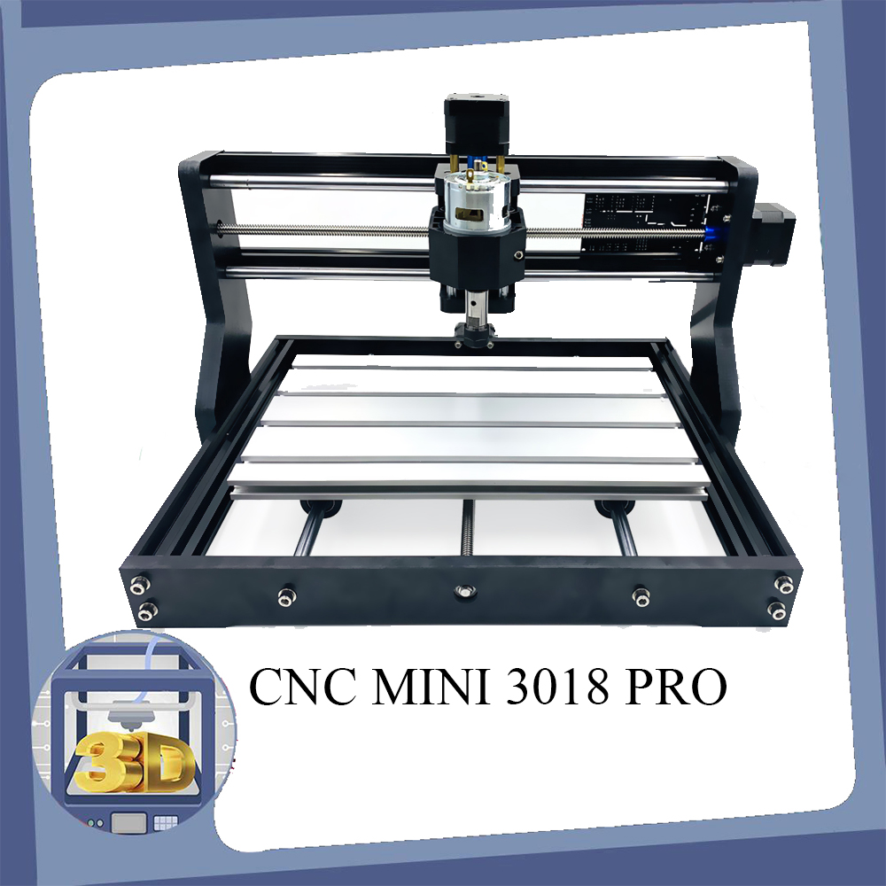 Máy phay gỗ CNC mini PRO 3018 (combo laser diode) + 10 mũi phay PCB + 4 Set plates + ER11 + USB hướng dẫn