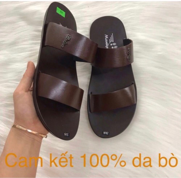 Dép da nam siêu mềm , dép nam 2 quai đế cao su ,mẫu dép thời trang theo năm tháng
