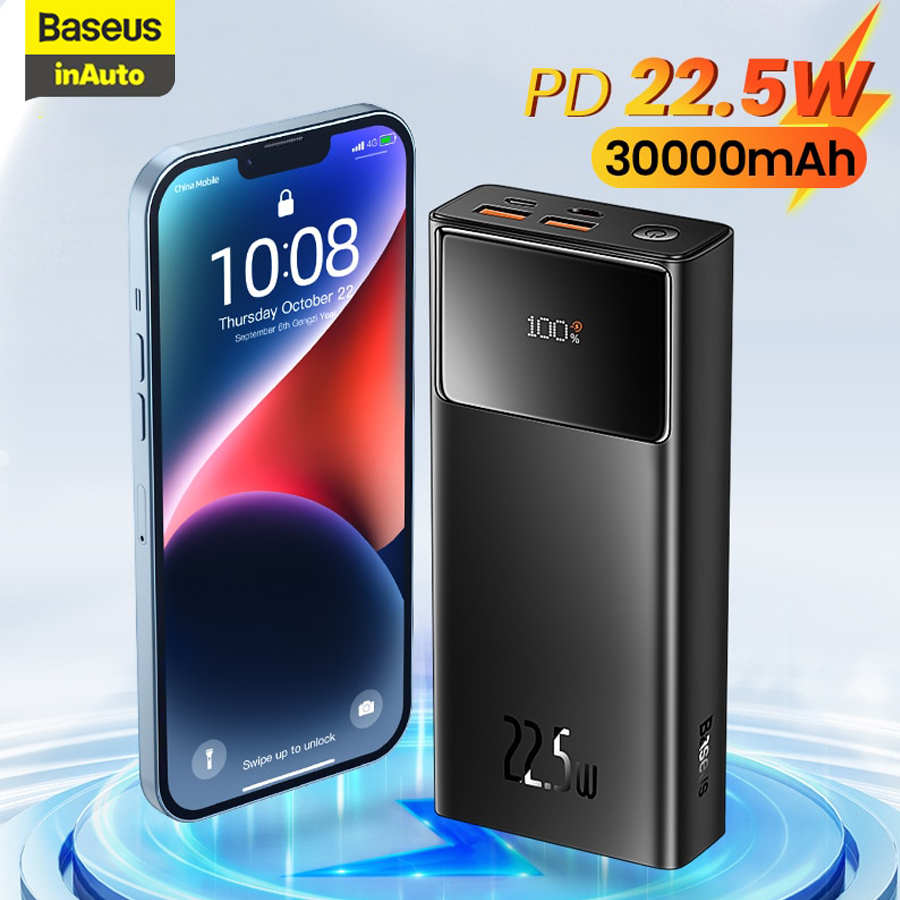 Pin sạc dự phòng 22.5w 20000mah/30000mah có đèn led hiển thị, tích hợp sạc nhanh cho iphone, xiaomi, poco...
