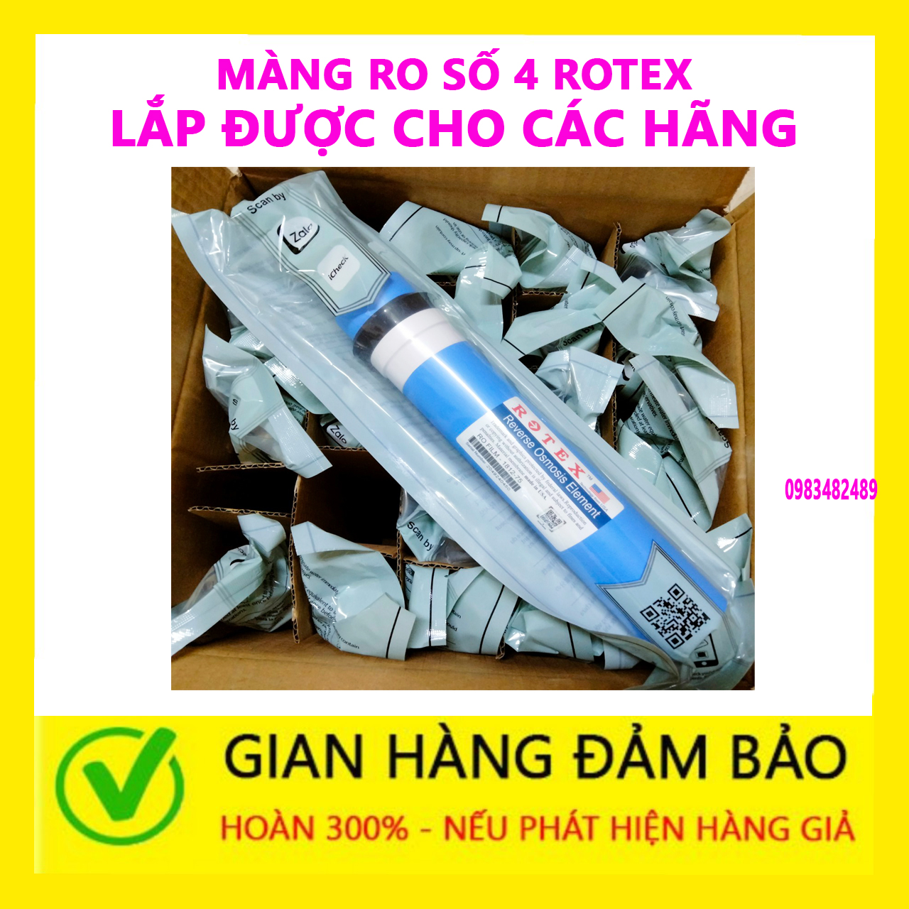 LÕI LỌC NƯỚC SỐ 4 MÀNG LỌC ROTEX - DÙNG CHO MỌI LOẠI MÁY