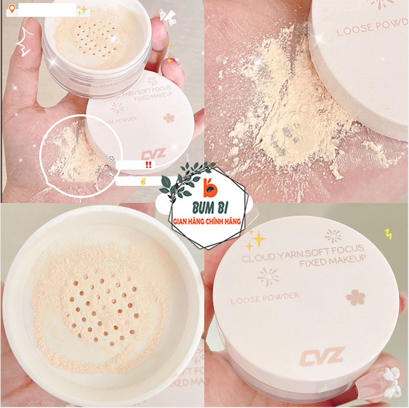 Phấn phủ kiềm dầu dạng bột CVZ bột mỏng nhẹ siêu mịn chống nước, Phấn phủ dạng bột nội địa Trung cố định lớp trang điểm - BUMSTORE
