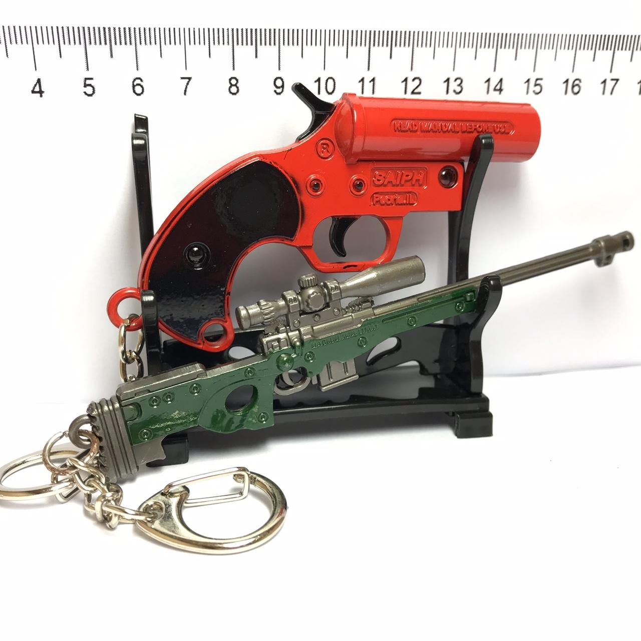 Bộ Hai Móc Khóa AWM PUBG Size 12CM Và Tín Hiệu Thính Size 8,5Cm