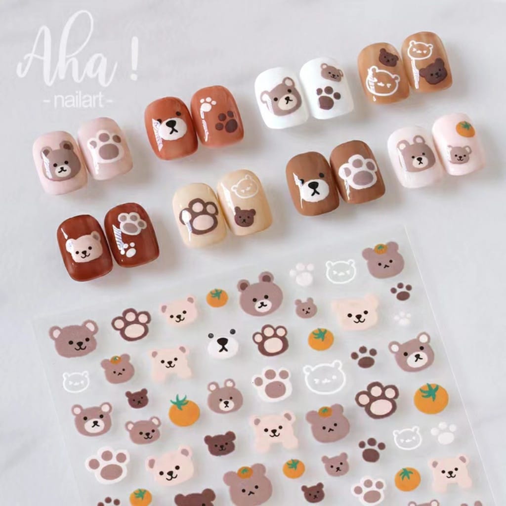 Sticker dán móng tay hoạt hình công chúa , gấu các loại