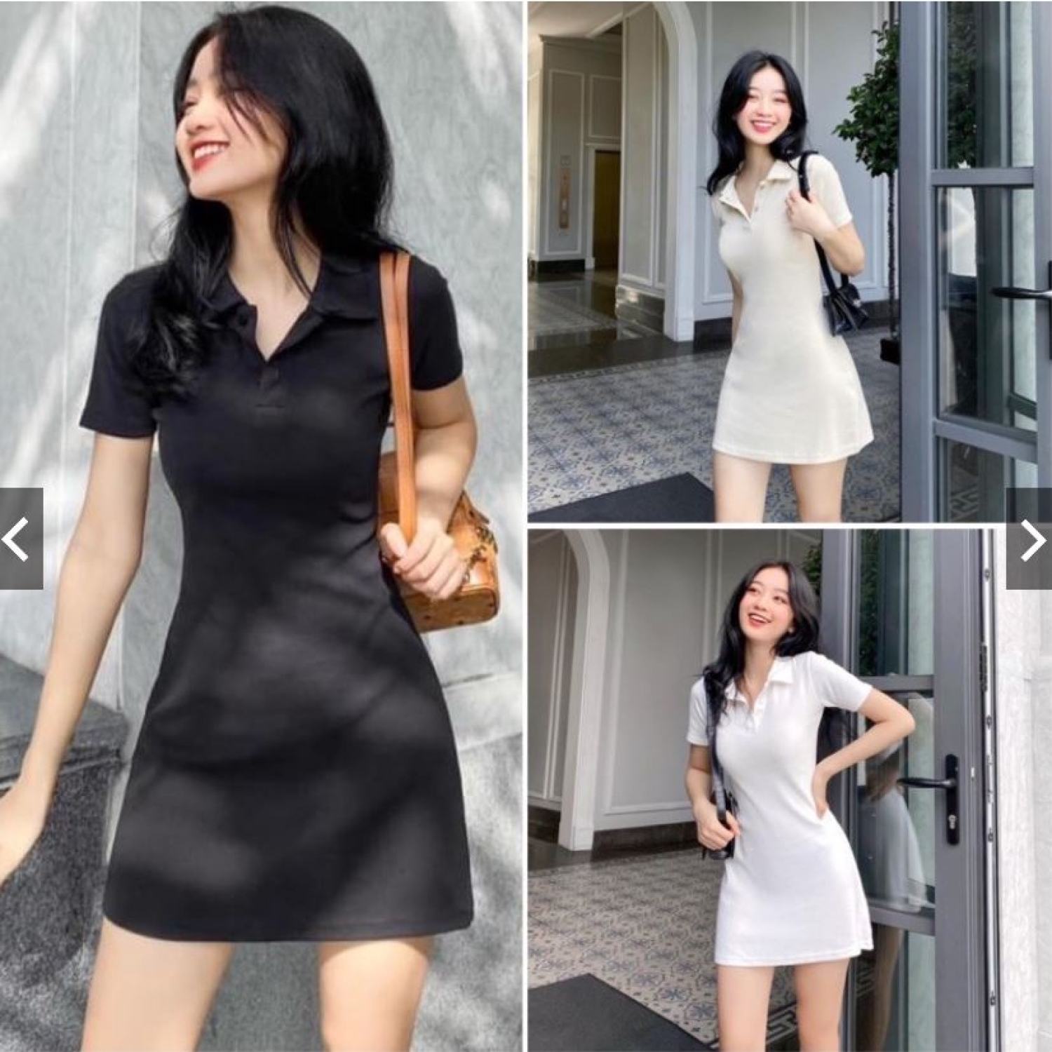 Đầm polo dáng suông chất cotton co dãn,đầm suông polo ngắn tay trẻ trυng