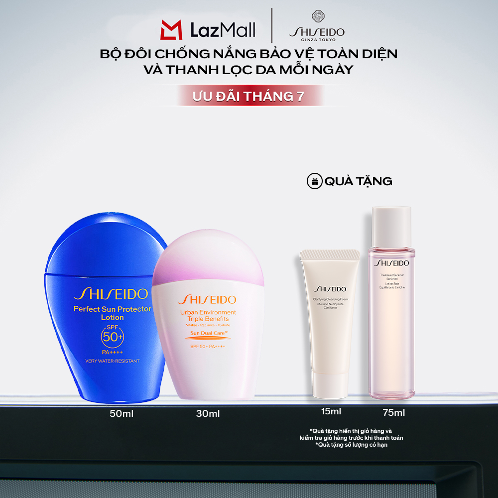 Combo Sữa chống nắng dưỡng da Perfect Sun Protector Lotion SPF50+ 50ml và Sữa Chống Nắng Dưỡng Da Urban Environment Triple Beauty Suncare Emulsion SPF50+ PA++++ 30ml