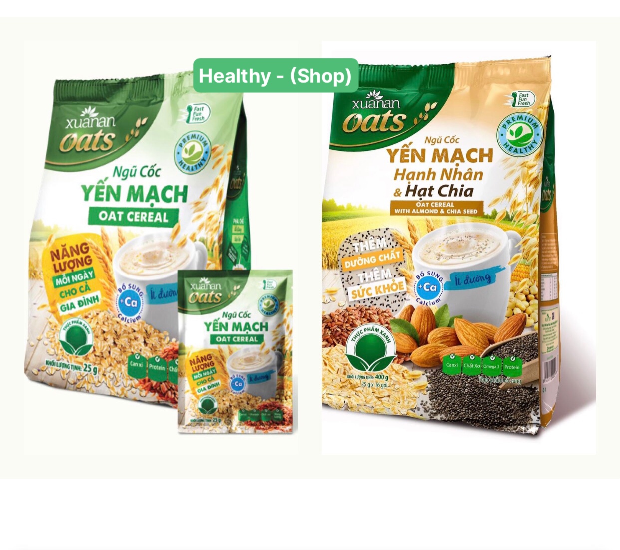 COMBO NC Yến Mạch 400gr + NC Hạnh Nhân 400gr -  Tặng 1 Gói Y.Mạch