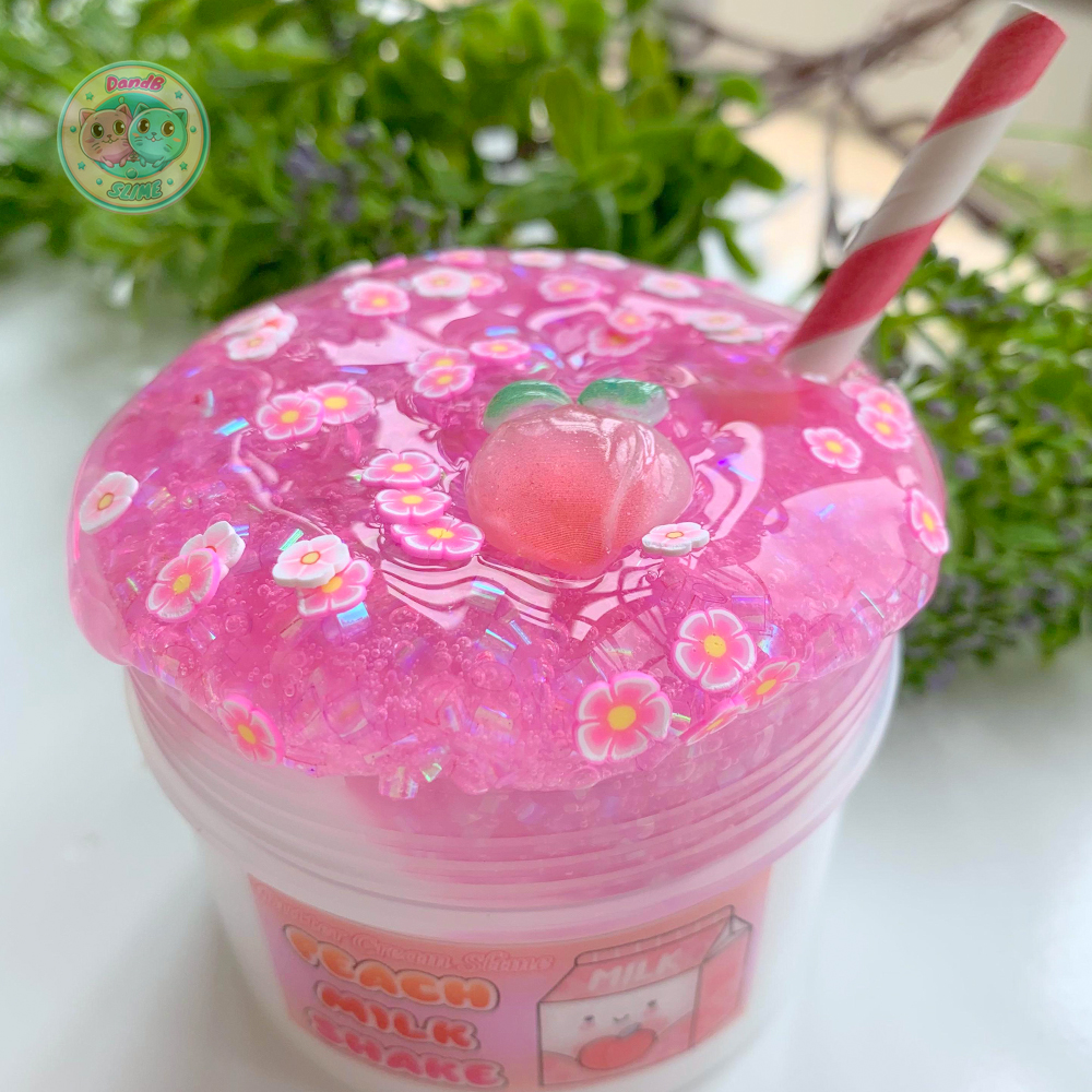 Diy slime sữa đào - chất nhờn ma quái kết hợp basic/bingsu/clear slime siêu đẹp và dẻo