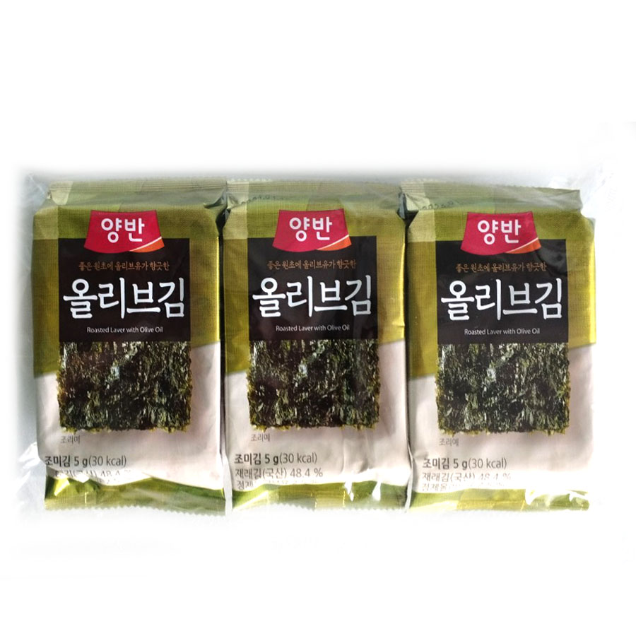 Rong Biển Ăn Liền Hàn Quốc vị olive log 3 gói