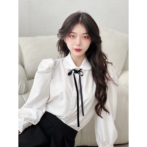 Outset - áo sơ mi minzy trắng công sở