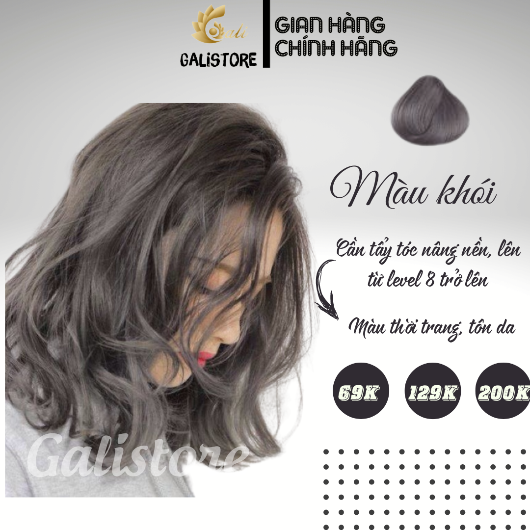 Thuốc nhuộm tóc màu khói + tặng kèm trợ dưỡng Galistore