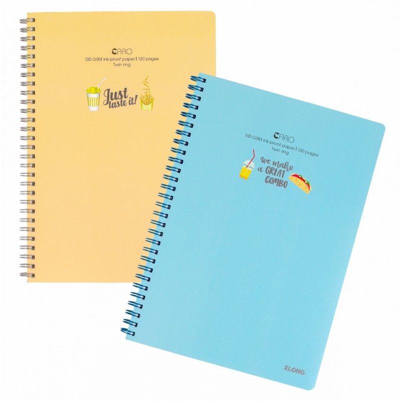 Vở lò xo bìa nhựa 80/120/200tr B5 Caro Klong 100/76  (574/575/576)