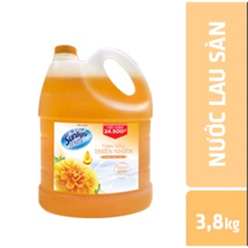 Nước lau sàn sunlight cam hương hoa thiên thảo can 3,8kg