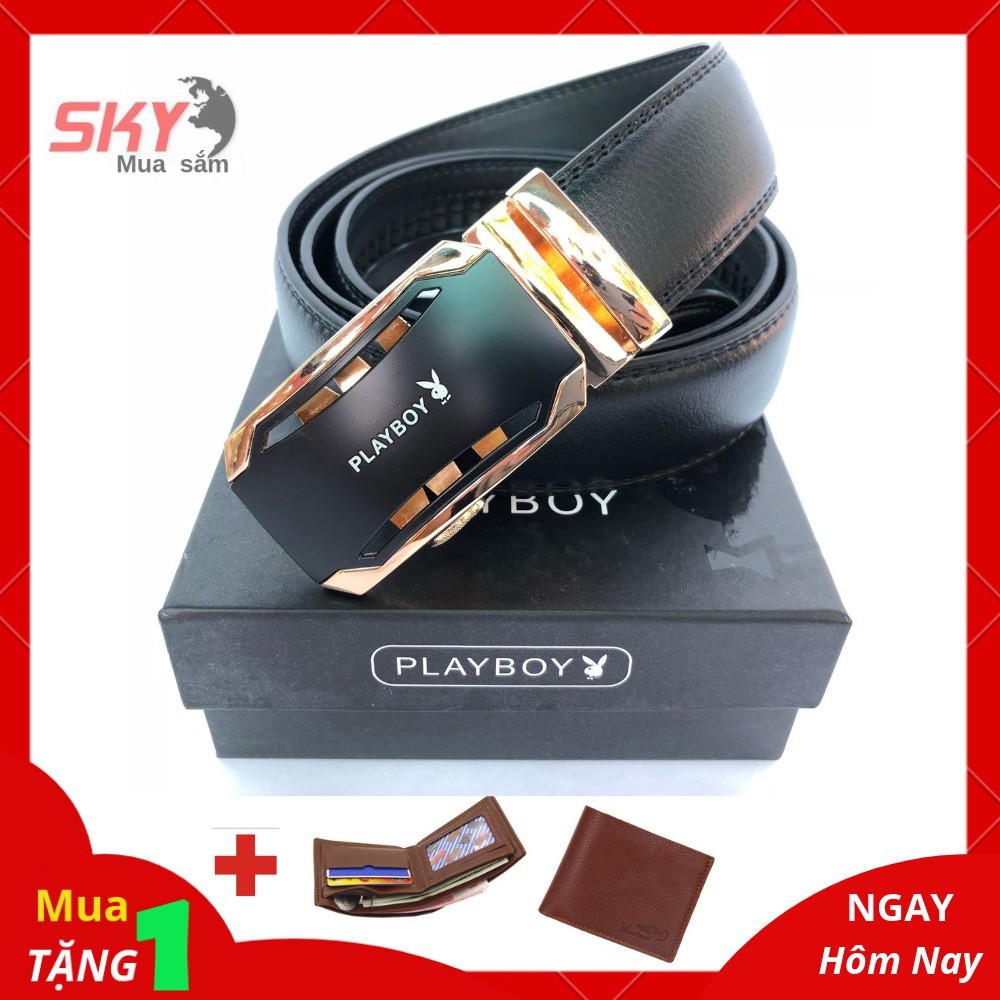 Thắt lưng nam da thật cao cấp + mặt logo
