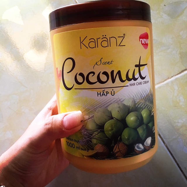 Kem ủ tóc Karanz Coconut 1000ml dưỡng tóc mềm mượt, hết khô xơ