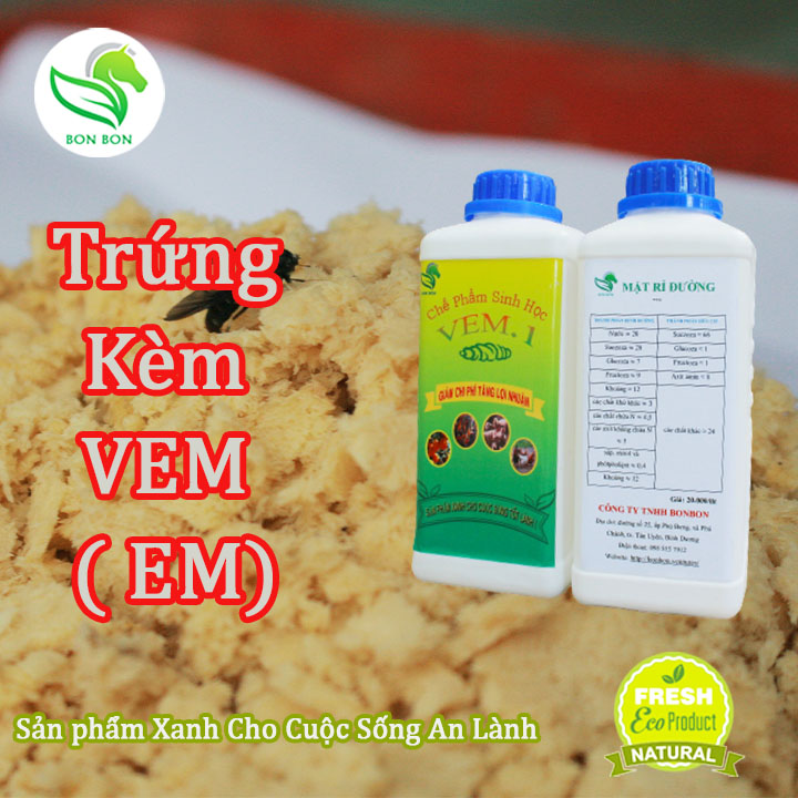 Trứng ruồi lính đen gói 10 gam, sản phẩm kèm VEM (EM) xử lý mùi hôi nuôi ruồi lính đen, trứng ruồi lính đen thức ăn dinh dưỡng cho vật nuôi 1