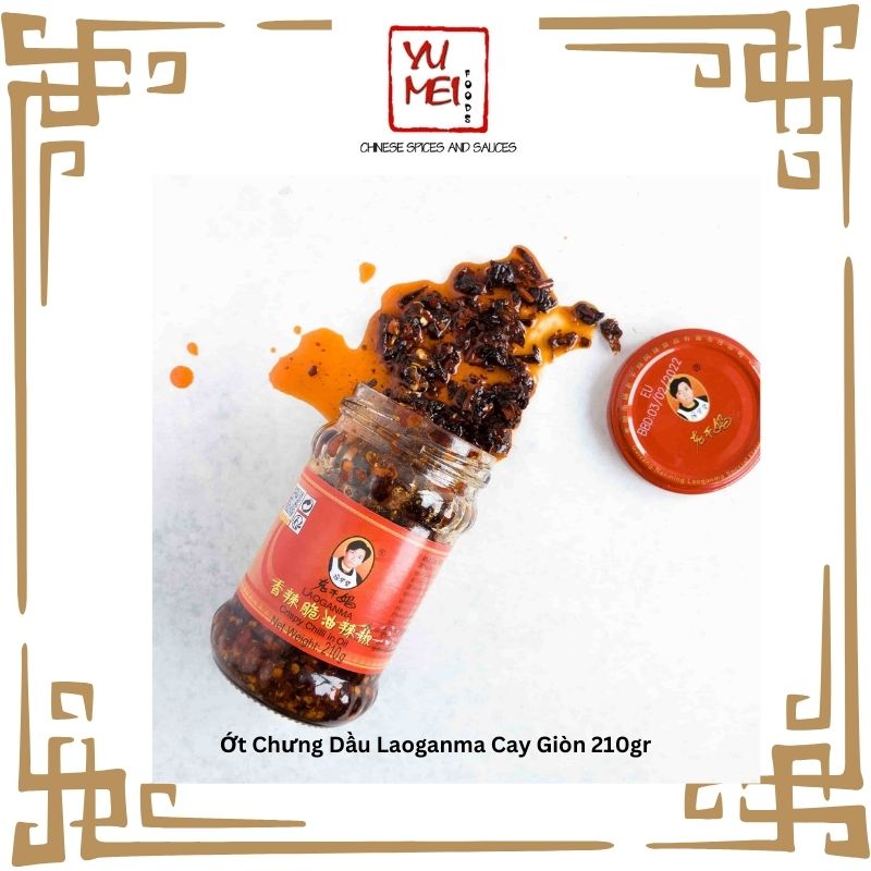 Ớt Chưng Dầu Laoganma Cay Giòn 210gr - Ớt + Hành phi giòn thơm thơm cay nhẹ