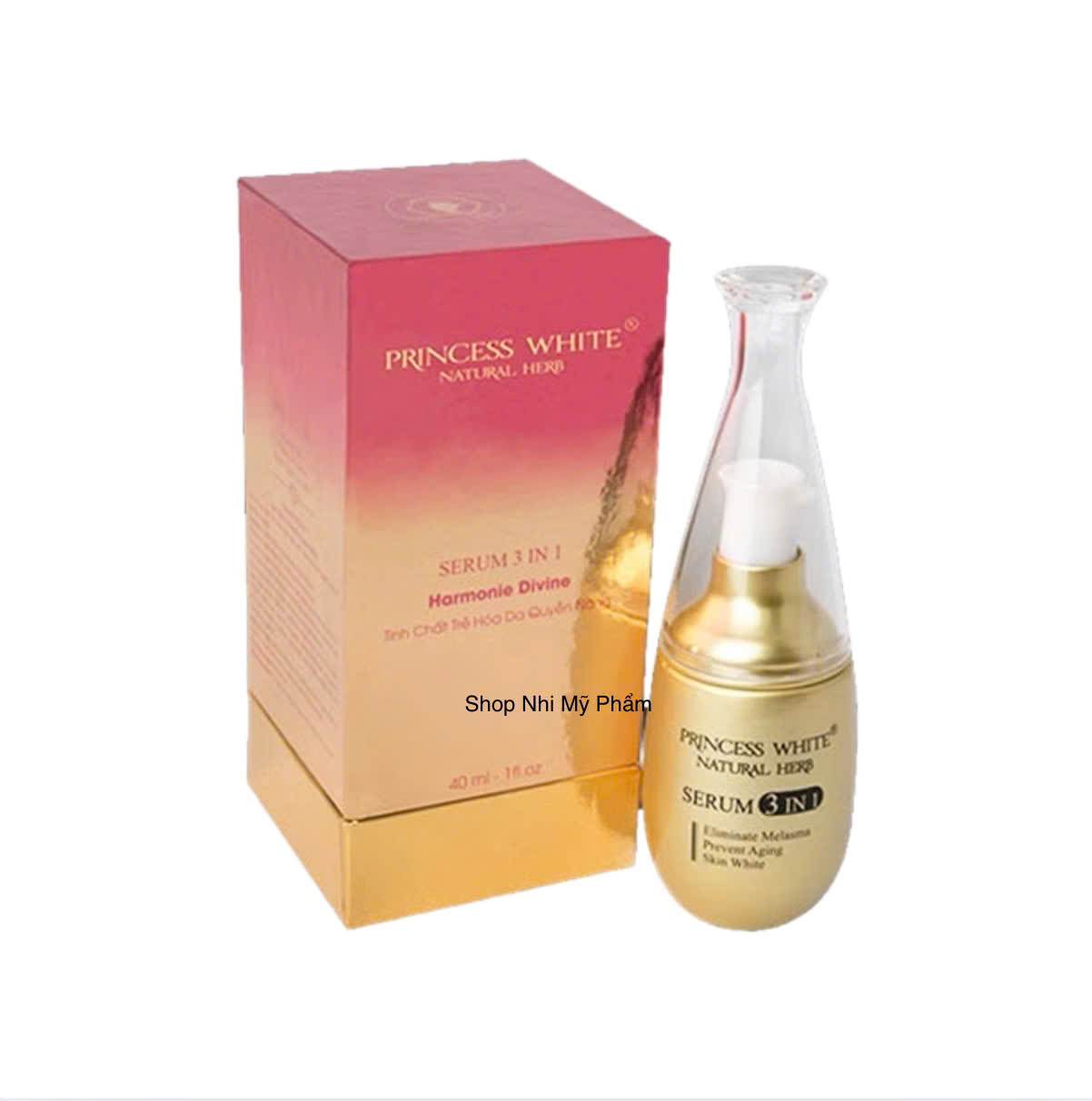 Chính hãng-Serum 3in1 Princess White Dưỡng Trắng Da Giữ Ẩm Mờ Nám 40ml