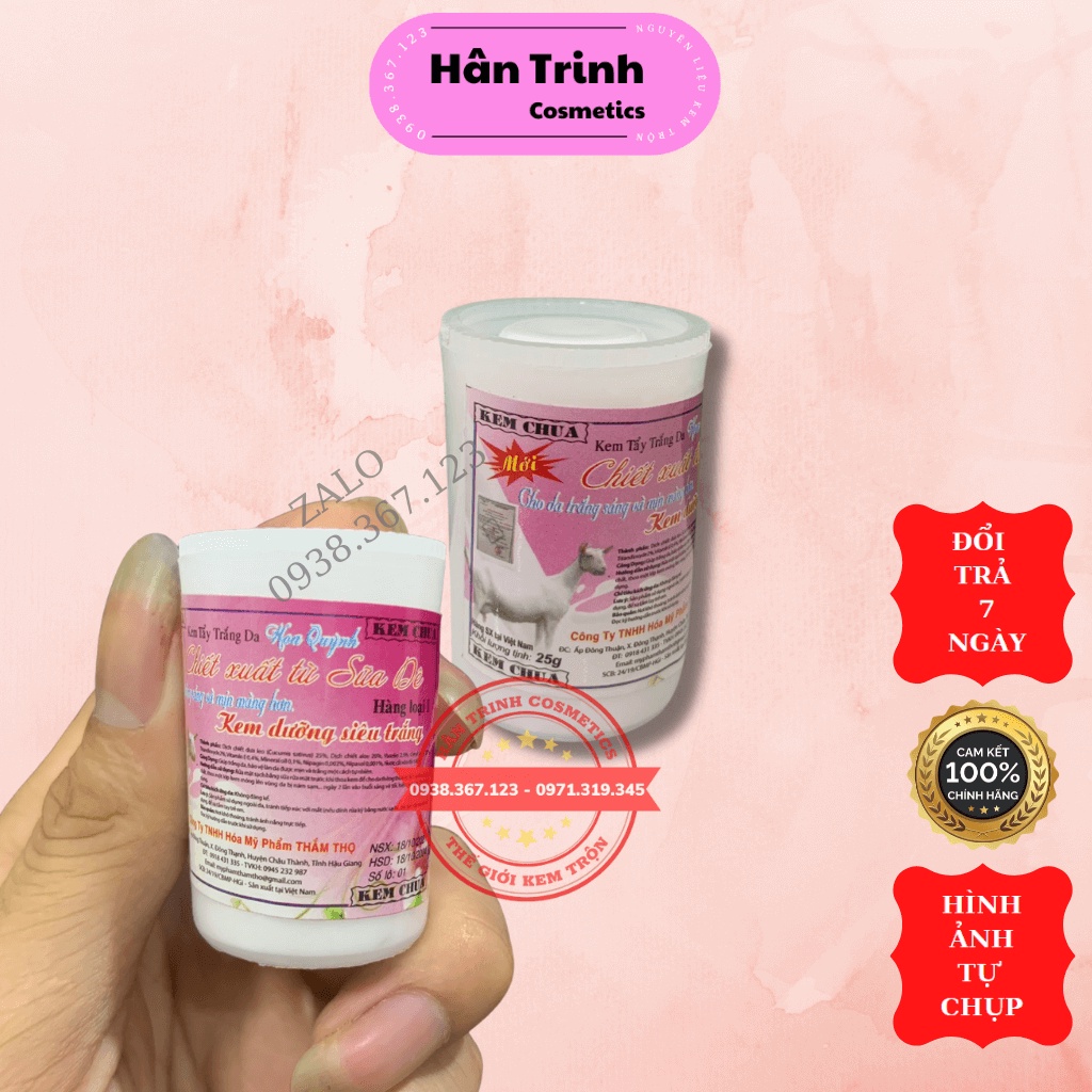Kem chua kích trắng hoa quỳnh chiết xuất sữa dê 25g - mỹ phẩm hân trinh