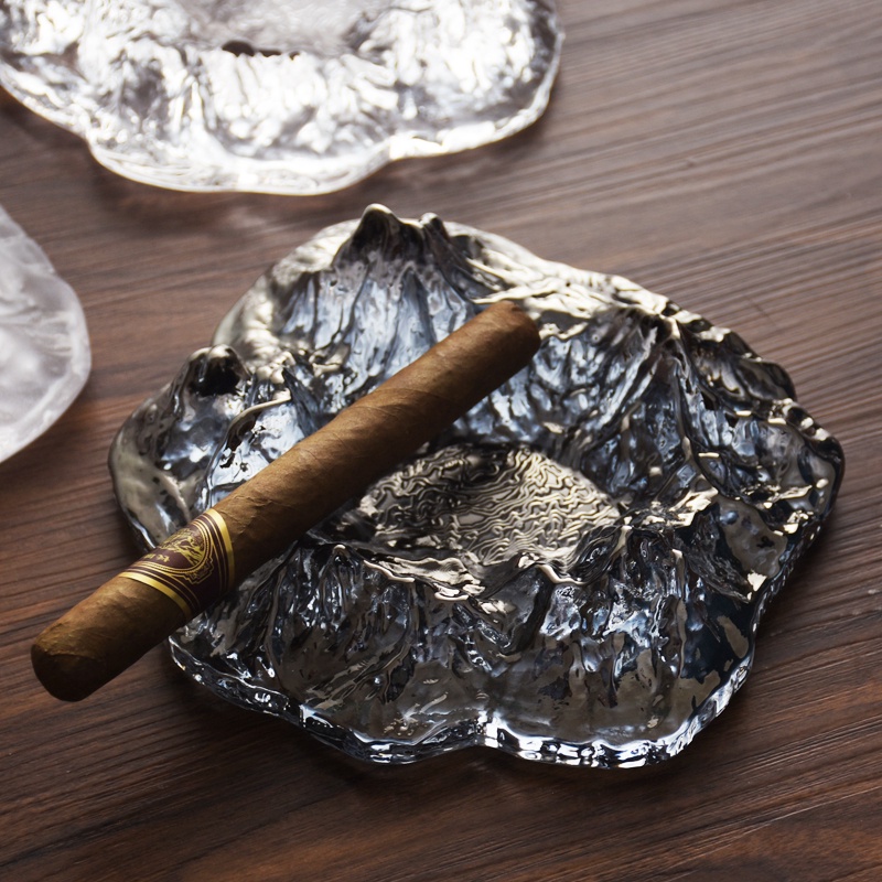 Gạt tàn cigar núi tuyết phú sĩ, chất liệu pha lê thủy tinh, sang trọng, tinh tế cigar ashtray