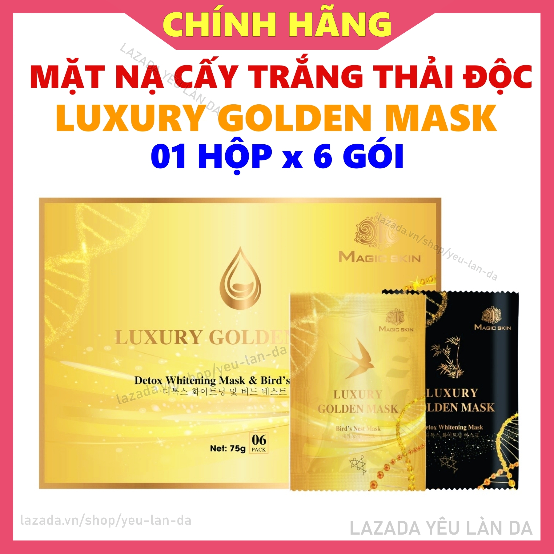 Mặt nạ ủ yến thải độc cấy trắng Luxury Golden Mask MagicSkin [Chính hãng]