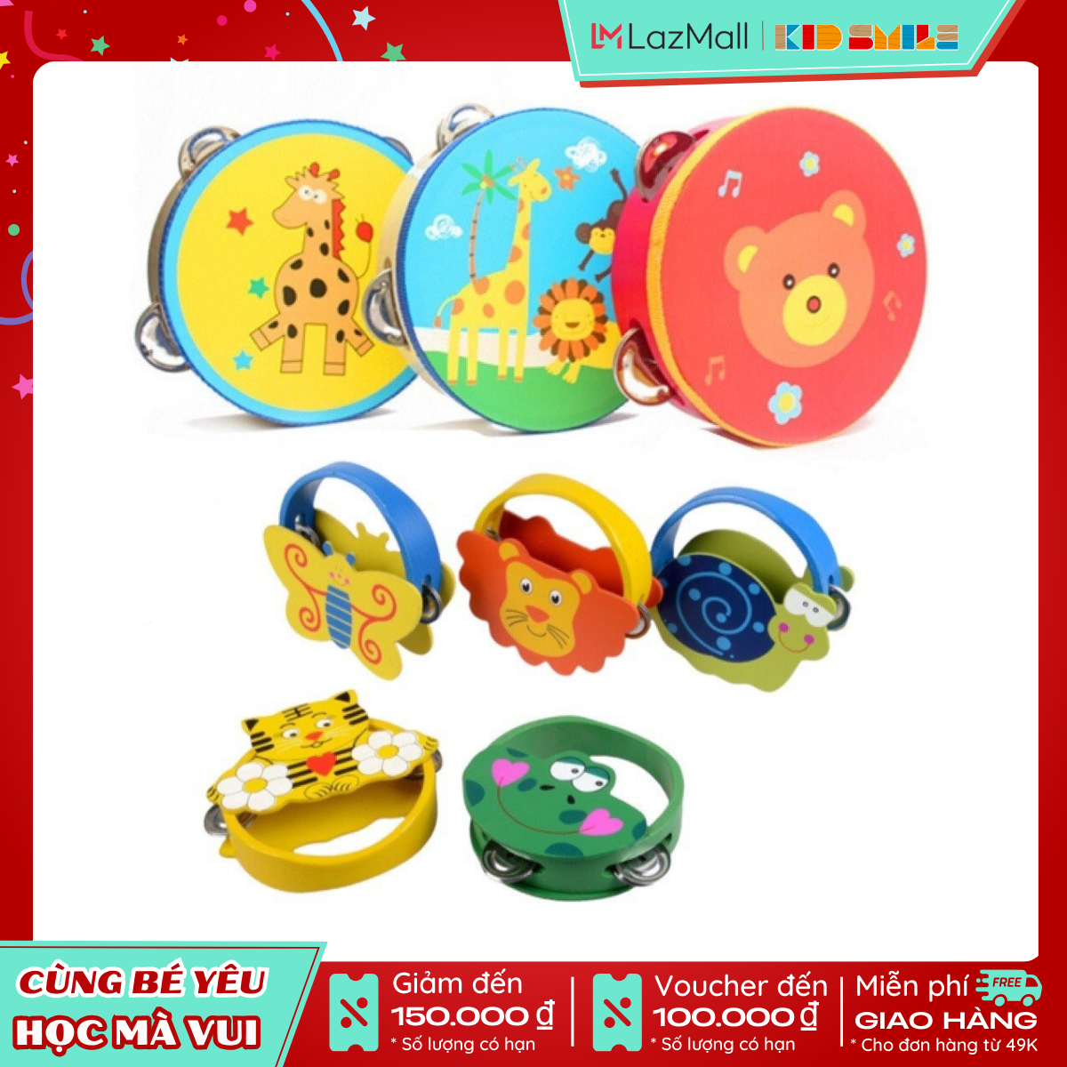 Đồ chơi âm nhạc cho bé Xắc xô, trống lắc vui nhộn cho lứa tuổi mầm non