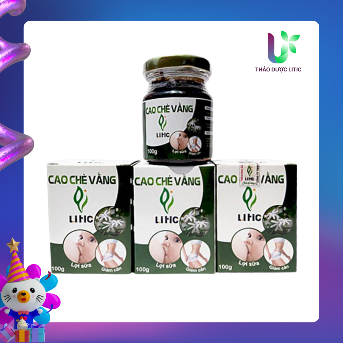 Cao Chè Vằng Litic 100gr Lợi Sữa  Giảm Cân  Ổn định huyết áp  Ngủ ngon LCCV100