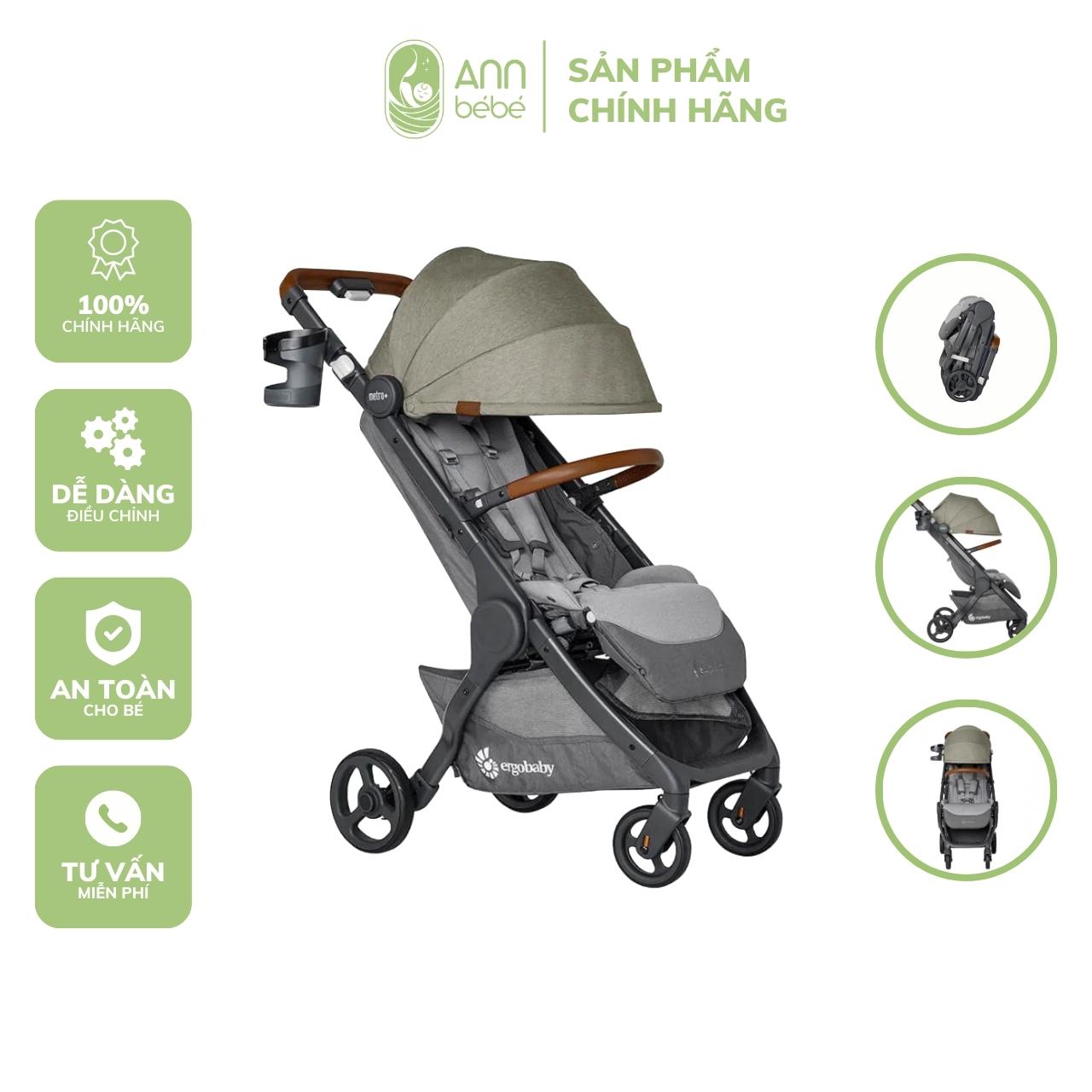 Xe đẩy gấp gọn Ergo baby Metro plus Deluxe Màu Empire State Green ANNBEBE