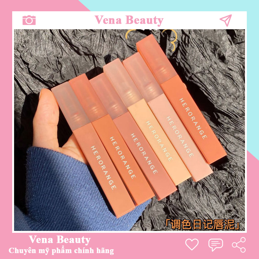 Son môi dành cho học sinh nội địa trung giá rẻ lì dưỡng môi Herorange Vena Beauty