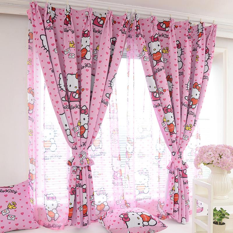 Rèm Vải Dày Che Nắng 99%, Màn Cửa Có Khoen Tròn - KITTY TIM BEE MINE 1mx1.35m cao PR100