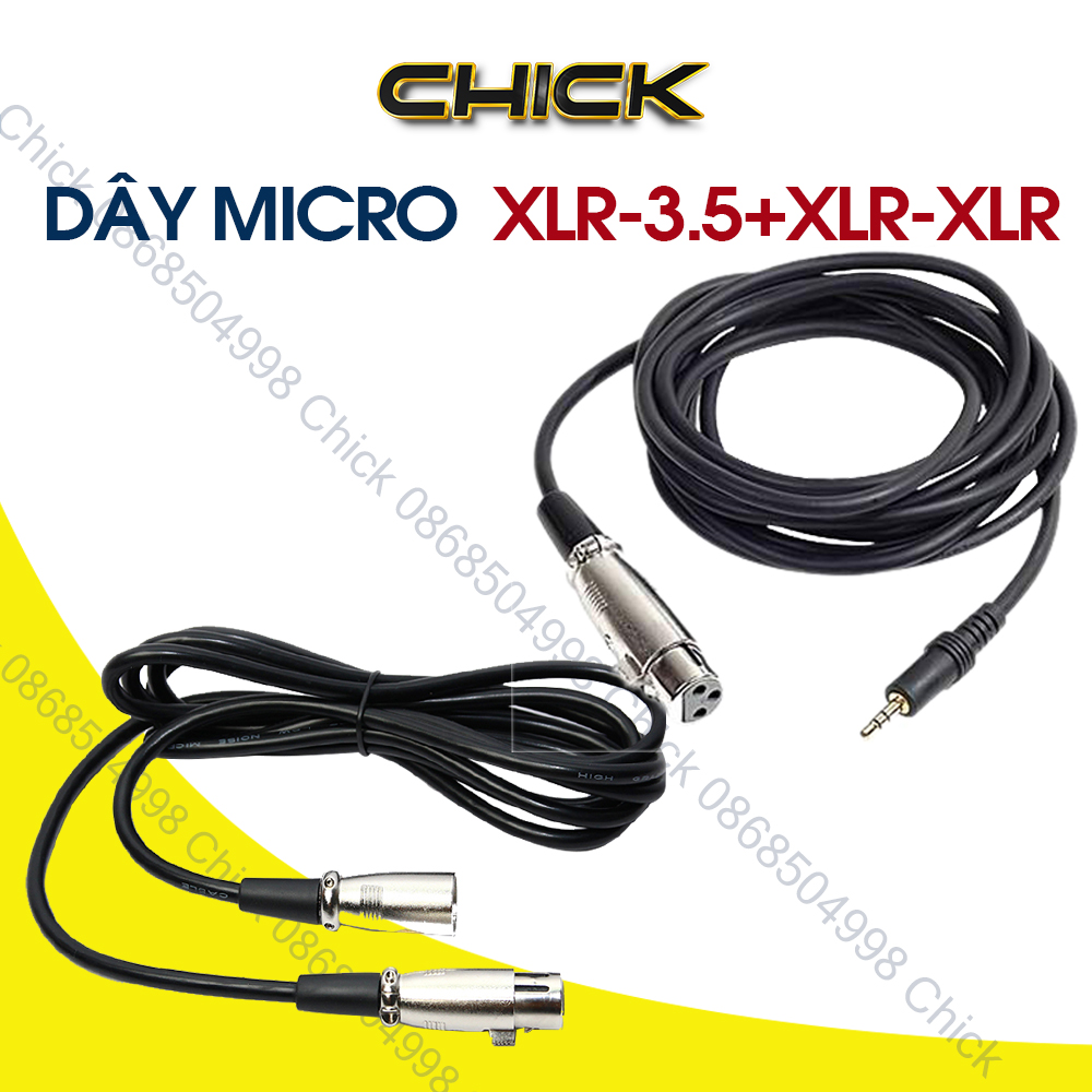 Dây cáp kết nối âm thanh canon xlr-xlr , xlr-3.5 dài 2.5m, dây canon đực cái, dây micro