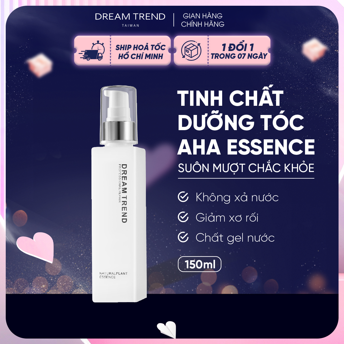 Tinh chất dưỡng tóc aha essence dream trend suôn mượt chắc khỏe giảm xơ rối 150ml