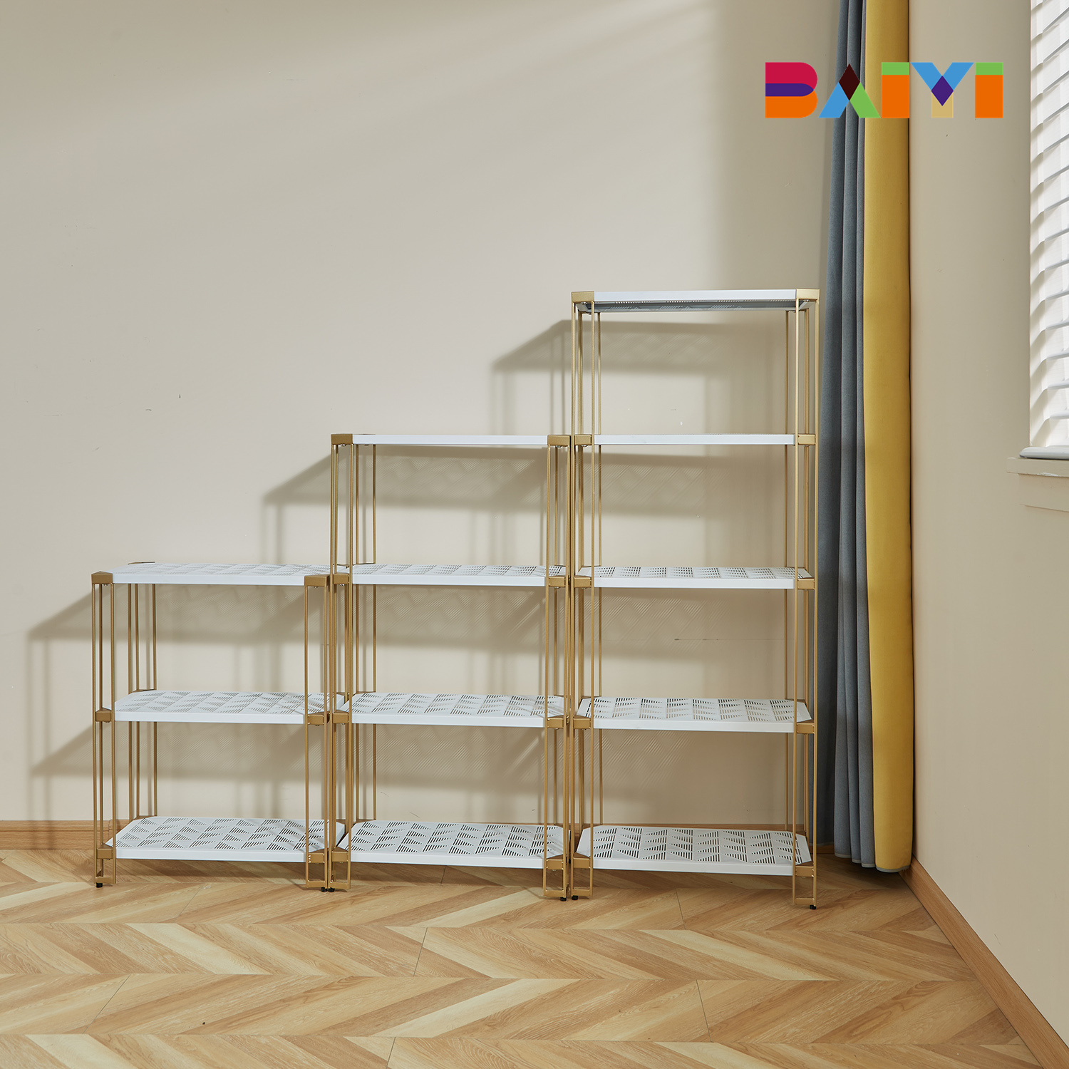 Giá để đồ nhiều tầng bằng sắt nghệ thuật, phong cách Bắc Âu sang trọng, hiện đại, kệ để đồ phòng khách