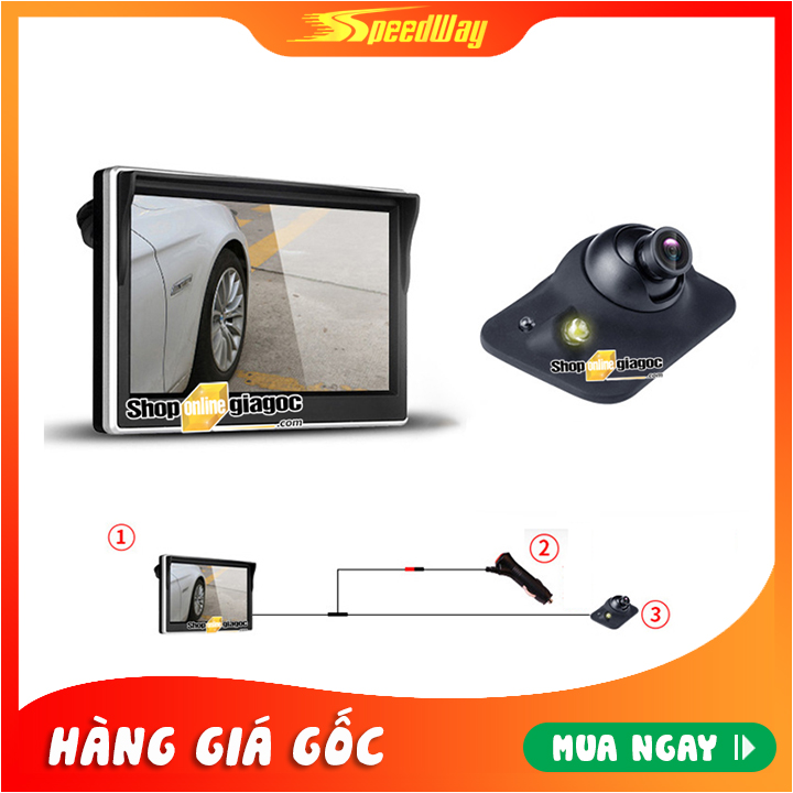 Combo Camera Cập Lề Ô Tô + Màn Hình 5 Inch 800x480P