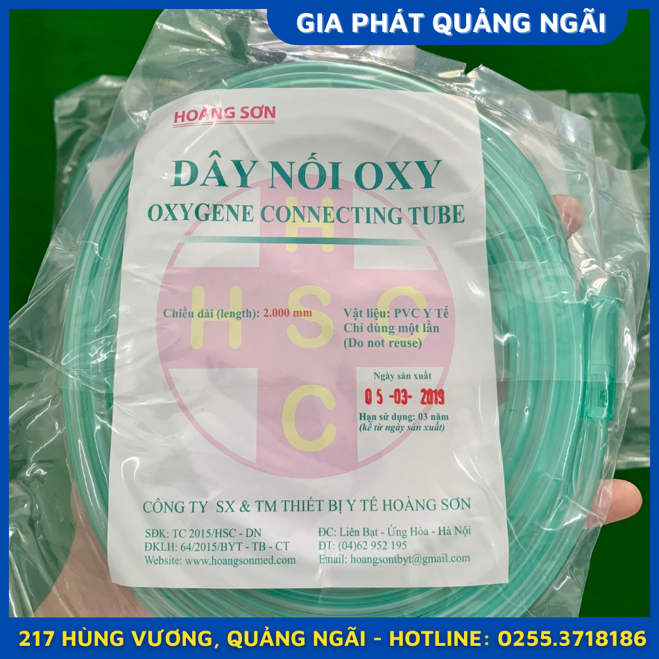 Dây nối oxy 2 mét nối dài thêm dây thở oxy hoàng sơn việt nam