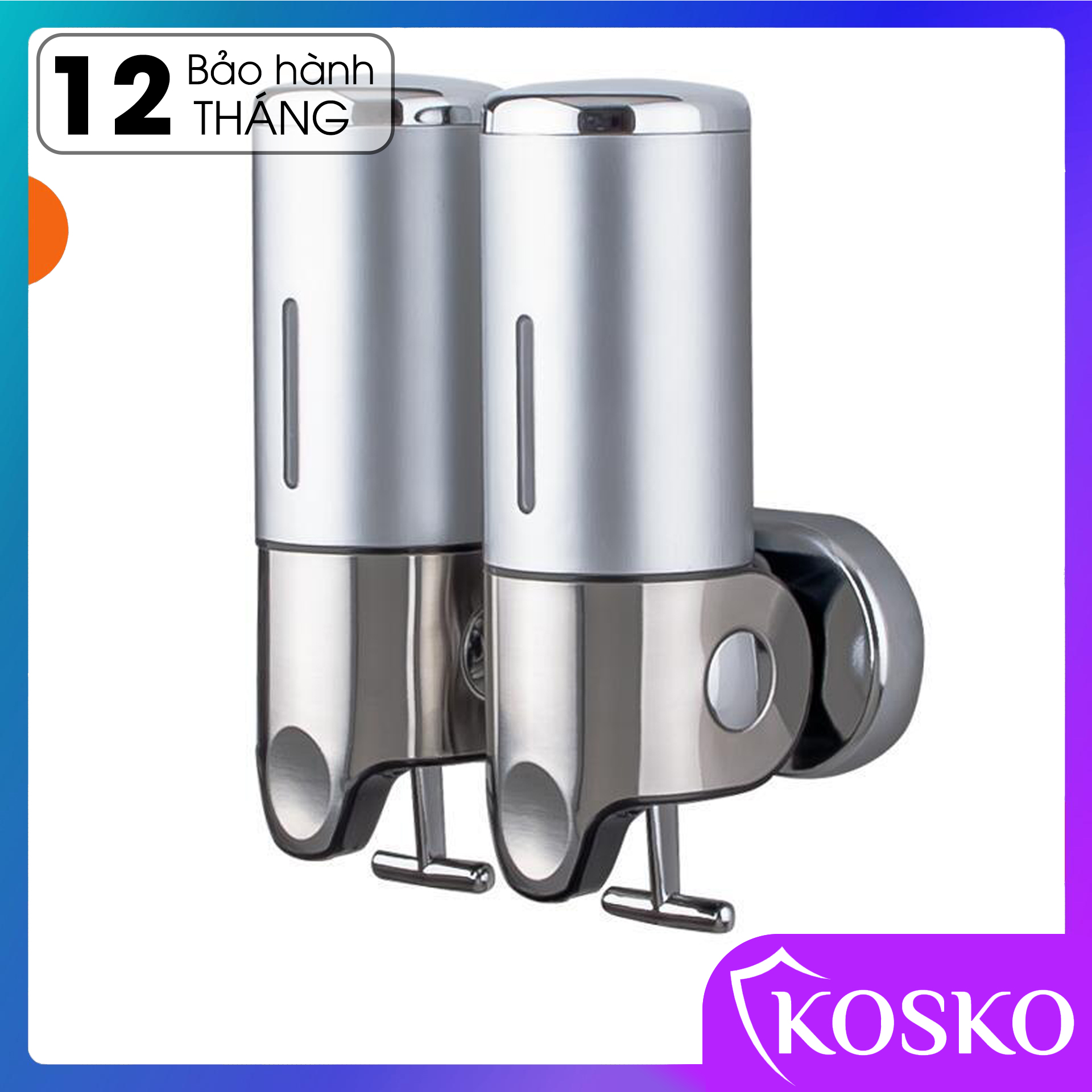 Hộp đựng dầu gội sữa tắm gắn tường KOSKO mã GANGANG KGG-175BĐ Bạc đôi, hộp đựng nước rửa tay lắp đặt dễ dàng - Sử Dụng Tiện Lợi (Bảo hành 12 tháng - 1 đổi 1 trong 15 ngày)