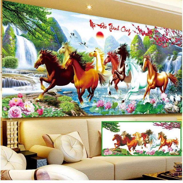 Tranh gắn đá kim cương abc mã đáo thành công kt nhỏ lv030
