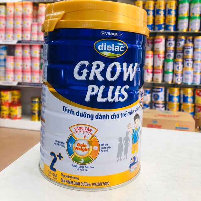 Sữa bột dielac grow plus 2+ xanh - 900g - vinamolk dành cho trẻ từ 2 -10 tuổi - nemo.mart