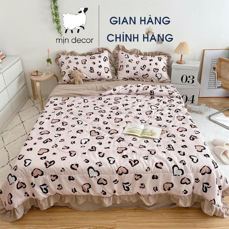 Set chăn ga gối Cotton Đũi Bèo Mịn Decor - Bộ ga giường chăn trần bông mùa hè mềm mịn phong cách Hàn Quốc No Ratings