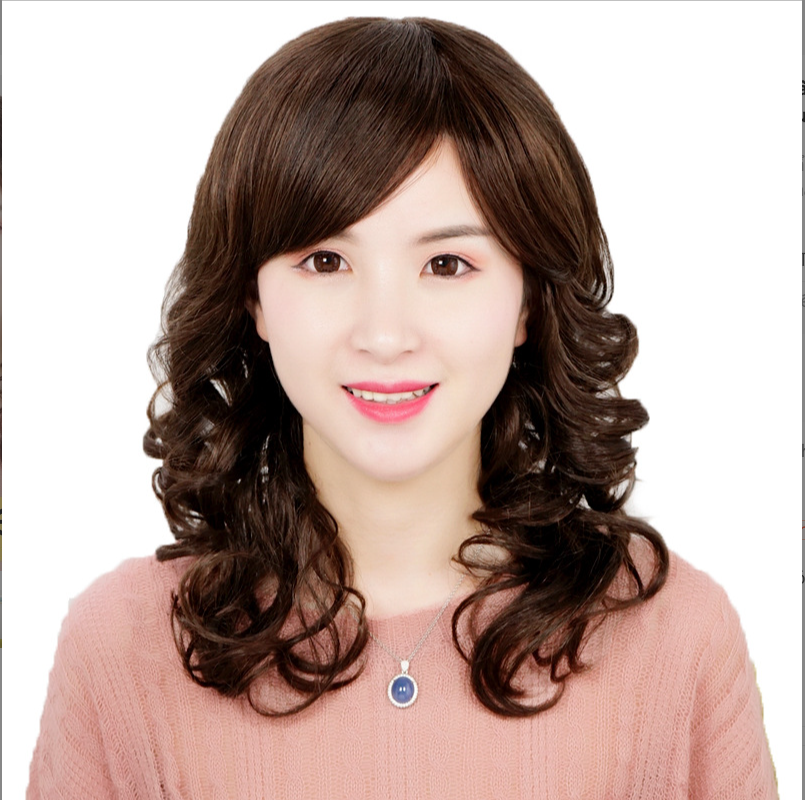   TẶNG LƯỚI  Tóc giả nữ trung niên nguyên đầu xoăn lửng - TG57 