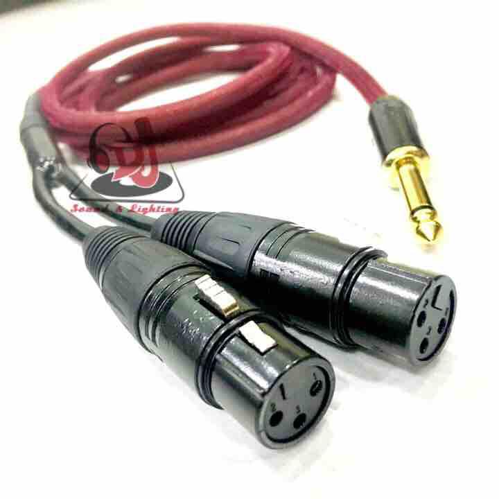 Dây chia 6 ly ra 2 canon cái Jack chia 6.5 ra 2 Jack canon cái dài 2m