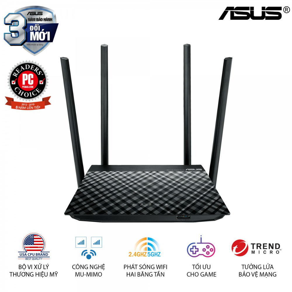 Bộ phát wifi asus rt-ac1300uhp 2 băng tần -chính hãng
