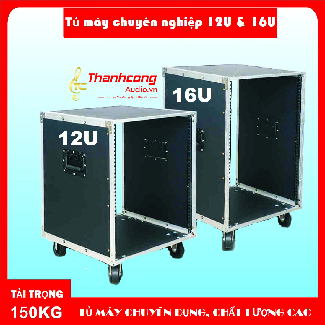 Tủ thiết bị âm thanh 12U, 16U chất liệu gỗ, phù hợp với mọi dàn âm thanh, karaoke thẩm mỹ cao