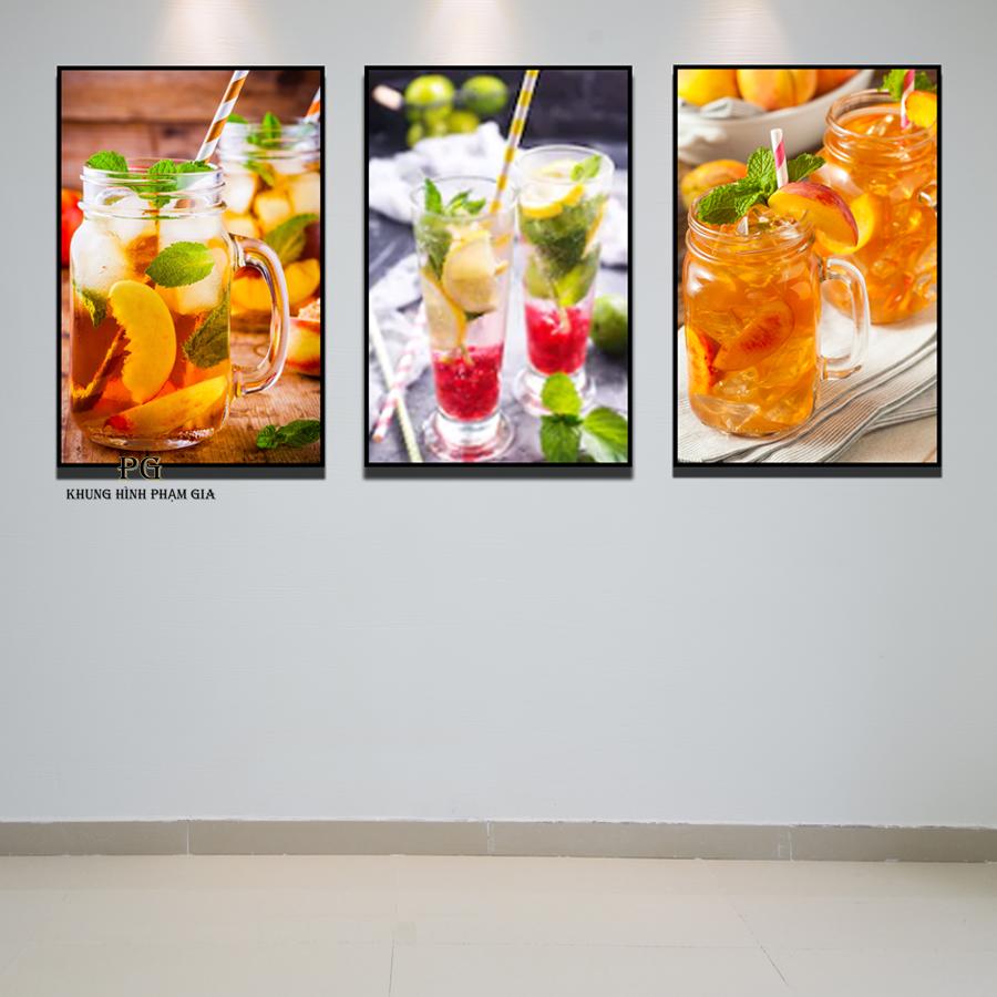 Bộ 3 tranh canvas trà đạo trang trí quán cực đẹp và hiện đại kt 40x60cm kèm khung viền 3d nổi bật - khung hình phạm gia pgtk319