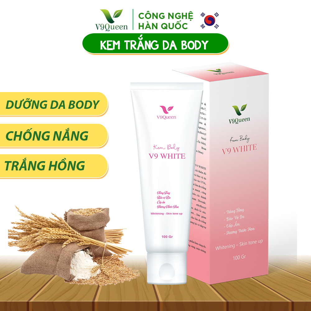 Kem body trắng da V9Queen, chống nắng dưỡng ẩm và dưỡng trắng toàn thân - V9 White 50g - 100g
