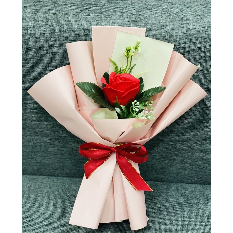 Bó 1 và 3 bông hoa hồng sáp thơm đỏ tặng 20 10, 8 3, sinh nhật