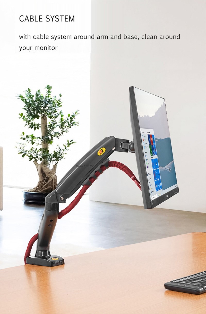 Giá đỡ màn hình LCD F80, M5W (màu trắng) 17-30 inch tải trọng 9kg model 2021-2022, xoay màn hình 360 độ, arm màn hình đơn thông dụng nhất