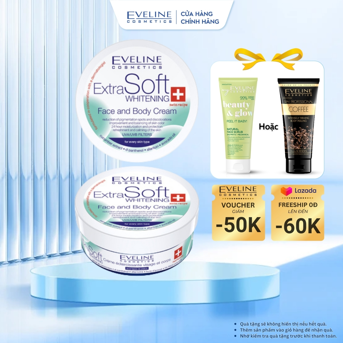 Kem dưỡng trắng da vùng mặt và toàn thân Eveline Extra Soft